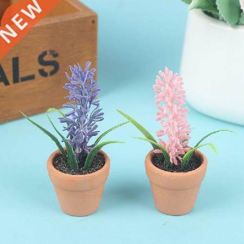 1:12 Dollhouse Miniature Mini Lavender Green Plant In Pot