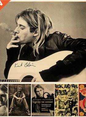 Singer Kurt Cobain Posters Rock and Roll Music Retro Kraft P