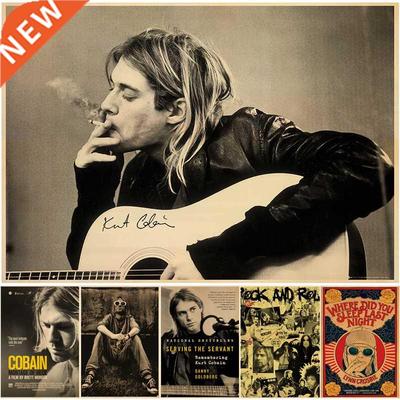 Singer Kurt Cobain Posters Rock and Roll Music Retro Kraft P