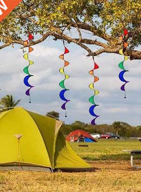 Ranbow Rotatng Colorful Wnd Strp Hangng Decoratve