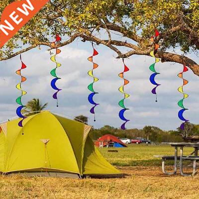 Ranbow Rotatng Colorful Wnd Strp Hangng Decoratve