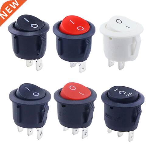 1pc Red Black White ON/OFF Round Rocker Toggle Switch 6A/250