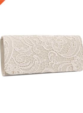 popular lace evening clutch bag simple decent flower pattern