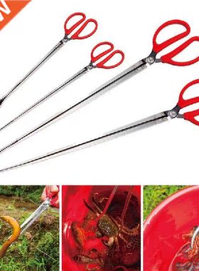 Multi-function Stainless Steel Tongs Red Handle Anti-slip