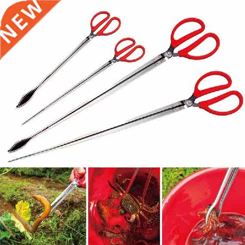 Multi-function Stainless Steel Tongs Red Handle Anti-slip