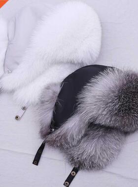 SUPPEV&STTDIO 100% Real Fur Hat for Women Natural Silver
