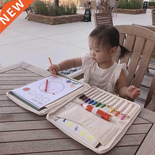 Canvas Coloring Books Organizer Drawing Board Pouch Children