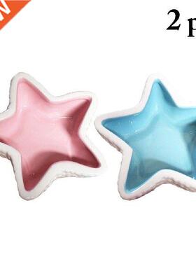 2PCS Mini Ceramic Bowl Small Pet Hamster Cute Star Pet