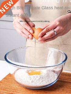Thickened Clear Glass Bowl Heatproof Baking Egg Beating