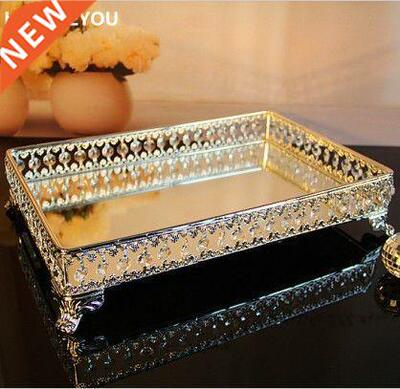 Rectangle Decorative Cryal Tray Serving Tray Glass Fruit