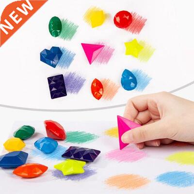 9 Colors Diamond Shape Crayons Non Toxic Washable Painting D