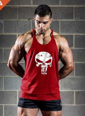 Men's sports fitness halter top Men gym vest男运动健身背心