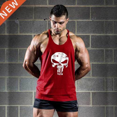 Men's sports fitness halter top Men gym vest男运动健身背心