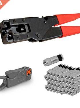 Coaxial Stripper RG6/RG59 50pcs Compression Connector Tool C