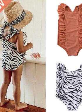 Toddler Baby Girls Zebra Pattern One-piece Swimsuit Swimwear