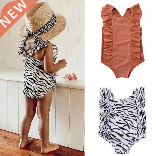 Toddler Baby Girls Zebra Pattern One-piece Swimsuit Swimwear
