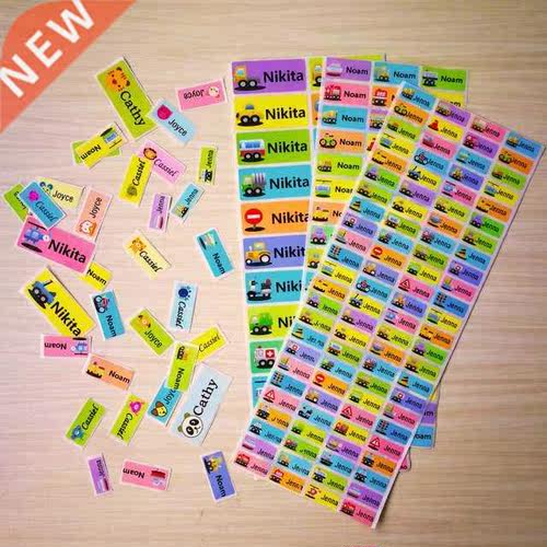 Personalized Name Stickers Waterproof Cartoon Car Pattern Cu
