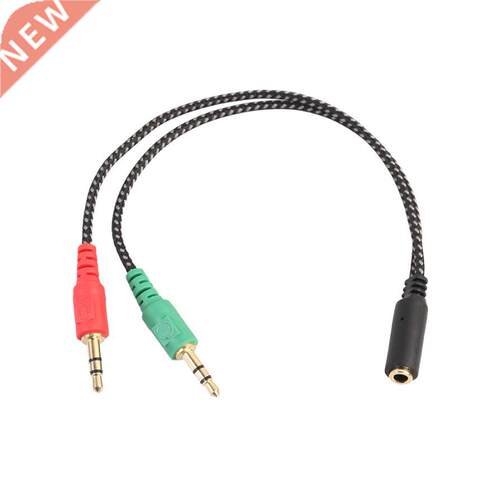 3.5mm Y Splitter 2 Jack Male to 1 Female Headphone Mic Audio