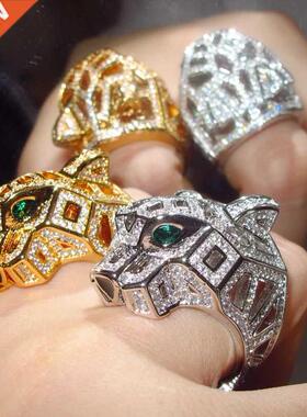 Woman or Mens's Punk Big Leopard Rings paved AAA Cubic Zirco