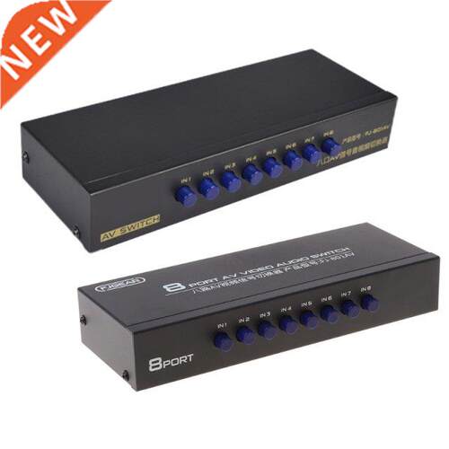 8-Way AV Switch RCA Switcher 8 in 1 out Composite Video L/R