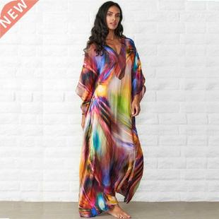 Boho Quick-drying Long Kaftan Bikini Cover-ups Retro Plus Si