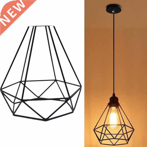 Black Lampshade Retro Edison Metal Iron Wire Cage Shaped Han