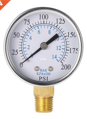 0-14 Bar Air Oil Water Pressure Gauge 1/4