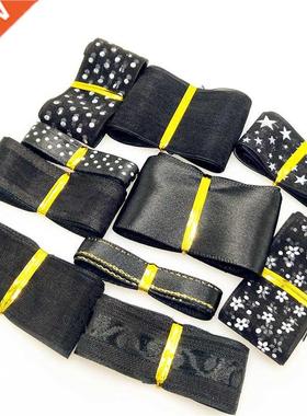 10Yards/pack Lots Styles black Mix 10-40MM Width Printed