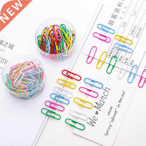 50pcs/box Rainbow Colored Paper Clip Metal Clips Memo Clip B