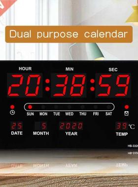 32x20x3CM Large Digital Wall Clock Alarm Hourly Chime Functi
