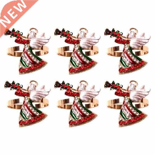 6Pcs Napkin Buckle Adornment Gift Christmas Angle Shape