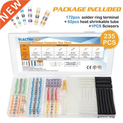 235PCS Waterproof Sleeve Solder Seal Wire Connectors Heat Sh