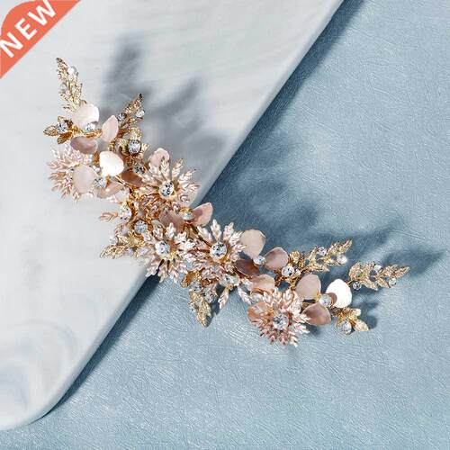 Mori Rhinestone Side Clip Vintage Gold sun Flower barrettes