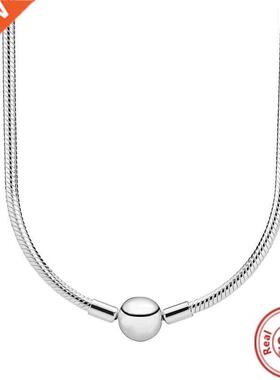 2021 New 925 Sterling Silver Moments Snake Necklace Silver