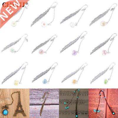 1pc Vintage Wing Luminous Metal Feather Bookmarks Reading Pa