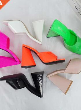 LTARTA 11 Heels Summer High-heeled Slippers Women Triangle