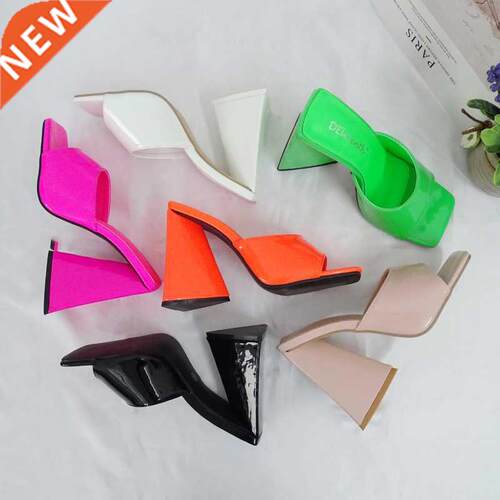 LTARTA 11 Heels Summer High-heeled Slippers Women Triangle