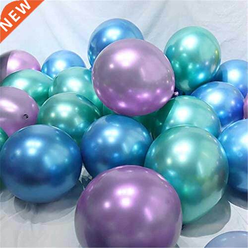 15pcs 10inch Chrome Metallic Mermaid Multicolor Latex Balloo