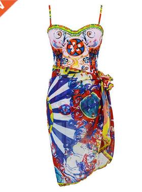 Hot Women's Push Up Underwired Swimsuit With Sarong Swimwear