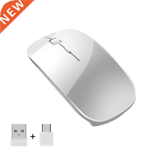 New Charging Type-c Wireless Mouse +USB Dual Receiver Mute E
