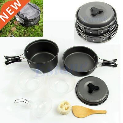 8Pcs Ptable Outdo Cooking Set Camping Hiking Cookware Picnic