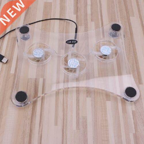 Blue LED Light 3-Fan Cooler USB Cooling Pad Stand For PS2