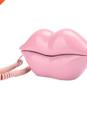 1PC European Style Wired Telephone Corded Funny Lips Shaped