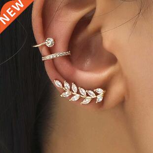 ohemian NO Piercing Crystal Rhinestone Ear Cuff Wrap Stud C