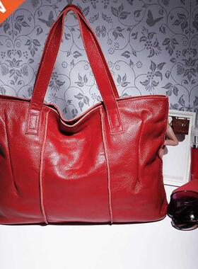 100% Genuine Leather Bag Large Women Leather Handbags Famous