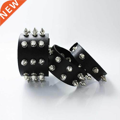 Sangsy Unique 1/2/3 Row Cuspidal Spikes Rivet Stud Wide Cuff