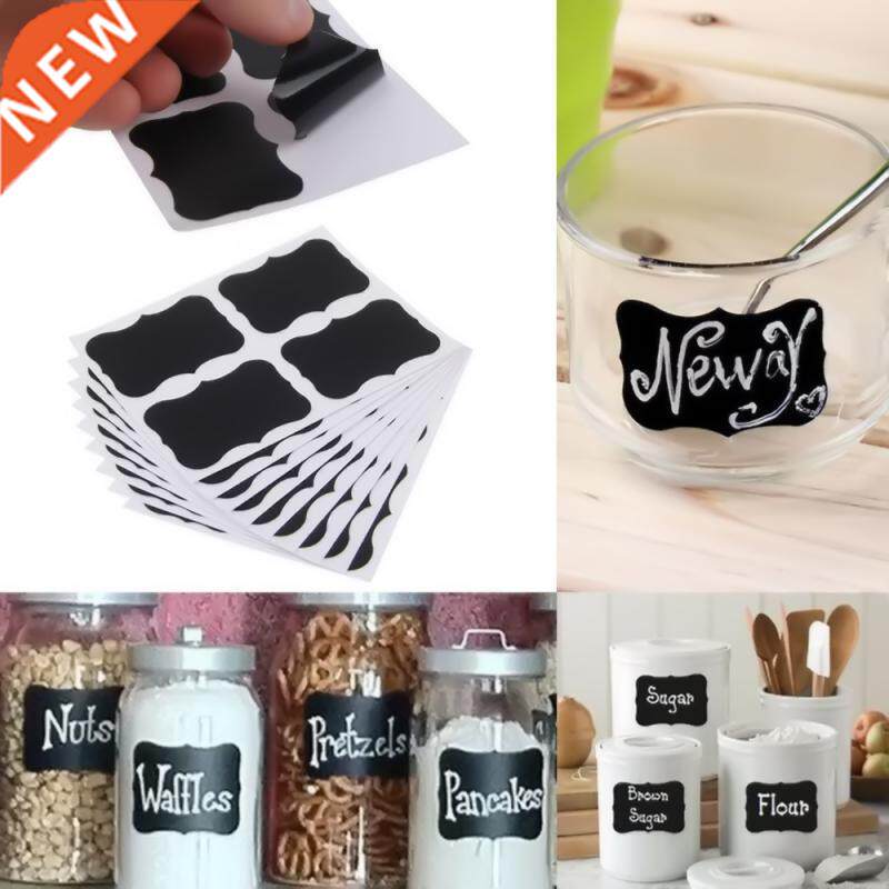 36Pcs/Set Erasable Blackboard Sticker Craft Kitchen Jam Jars - 实物图