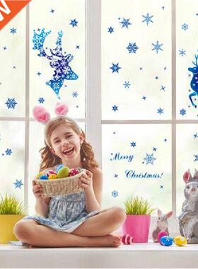 Christmas Blue Sticker Santa Claus Xmas Elk Snowflake