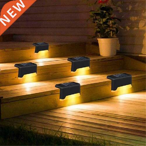 8/4PCS LED Solar Stair Lamp Outdoor Fence Light Garden