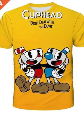 Summer T-Shirts Game Cuphe Mugman 3D Printed Kids T Shirt